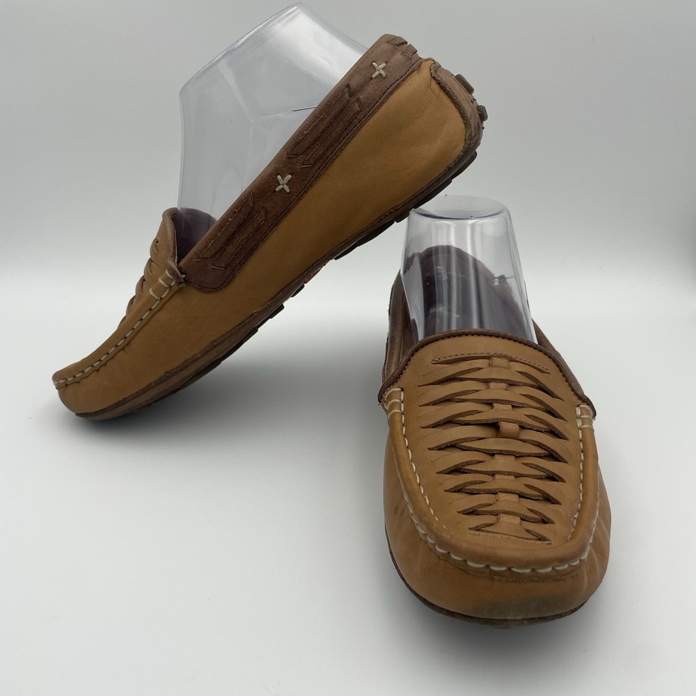 Tommy Bahama Brown Woven Leather Loafers